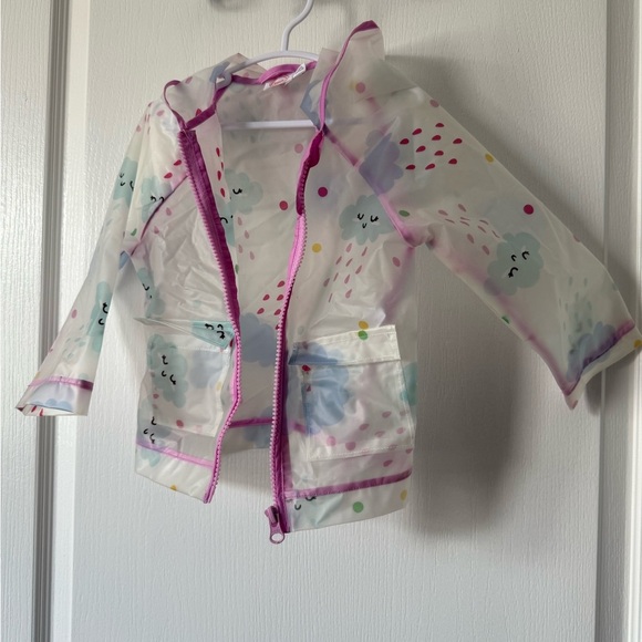 Wonder Nation Transparent Raincoat with Pink Trim - Picture 3 of 5